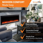 SimpliFire Wall Mount Electric Fireplace SimpliFire Wall Mount Electric Fireplace SF-ALLP60-BK – Sleek, Modern Aesthetics | Pure Flame Co