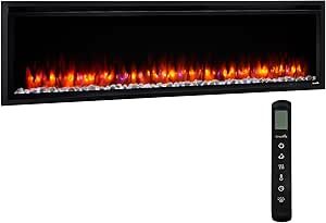 SimpliFire Wall Mount Electric Fireplace SimpliFire Wall Mount Electric Fireplace SF-ALLP60-BK – Sleek, Modern Aesthetics | Pure Flame Co