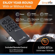 SimpliFire Wall Mount Electric Fireplace SimpliFire Wall Mount Electric Fireplace SF-ALLS50 – Supplemental Heating & Customizable Lighting | Pure Flame Co