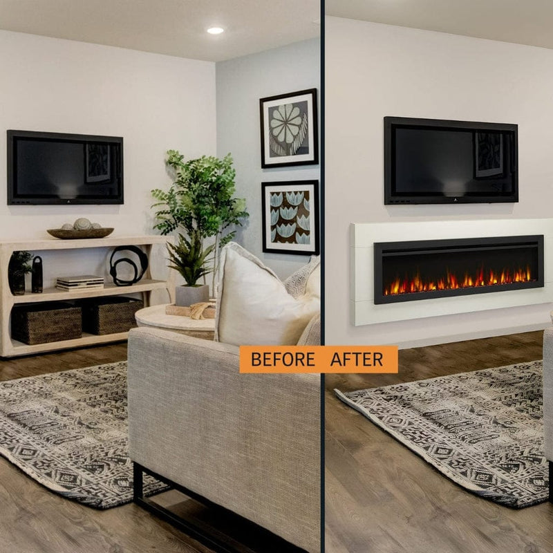 SimpliFire Wall Mount Electric Fireplace SimpliFire Wall Mount Electric Fireplace SF-ALLS50 – Supplemental Heating & Customizable Lighting | Pure Flame Co