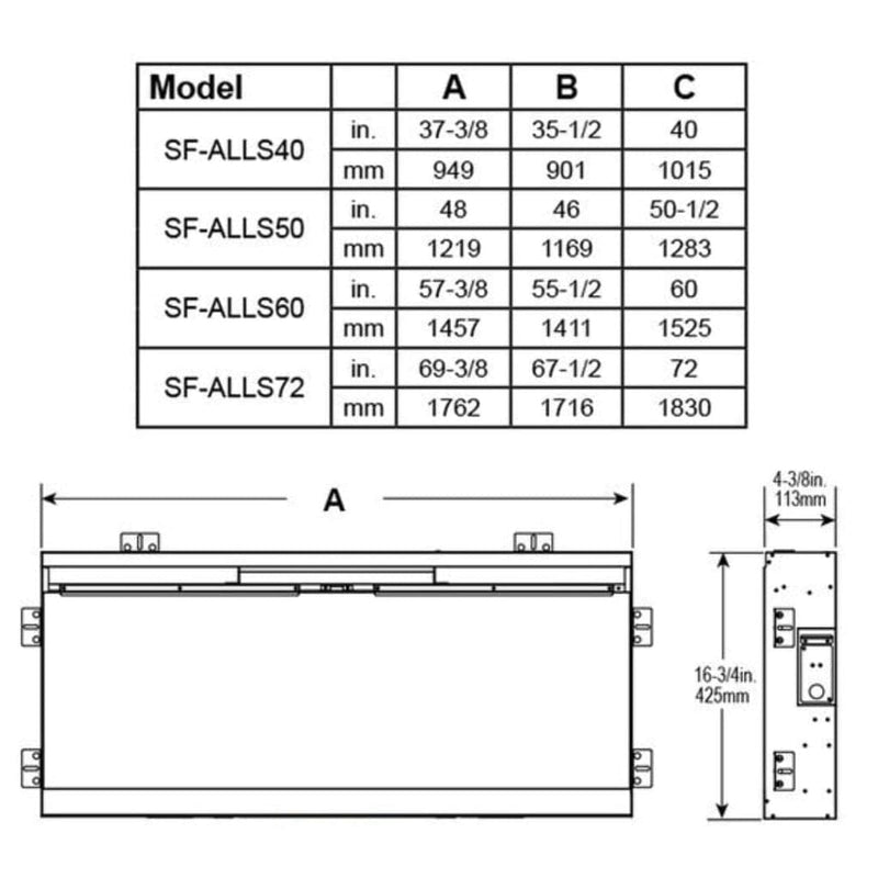 SimpliFire Wall Mount Electric Fireplace SimpliFire Wall Mount Electric Fireplace SF-ALLS50 – Supplemental Heating & Customizable Lighting | Pure Flame Co