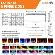 SimpliFire Wall Mount Electric Fireplace SimpliFire Wall Mount Electric Fireplace SF-ALLS72 – Lifelike LED Flames | Pure Flame Co