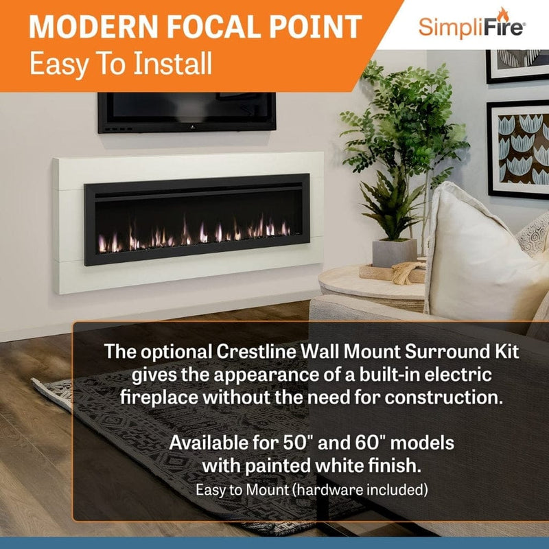 SimpliFire Wall Mount Electric Fireplace SimpliFire Wall Mount Fireplace SF-ALLS40 – Modern Elegance with Lifelike Flames | Pure Flame Co