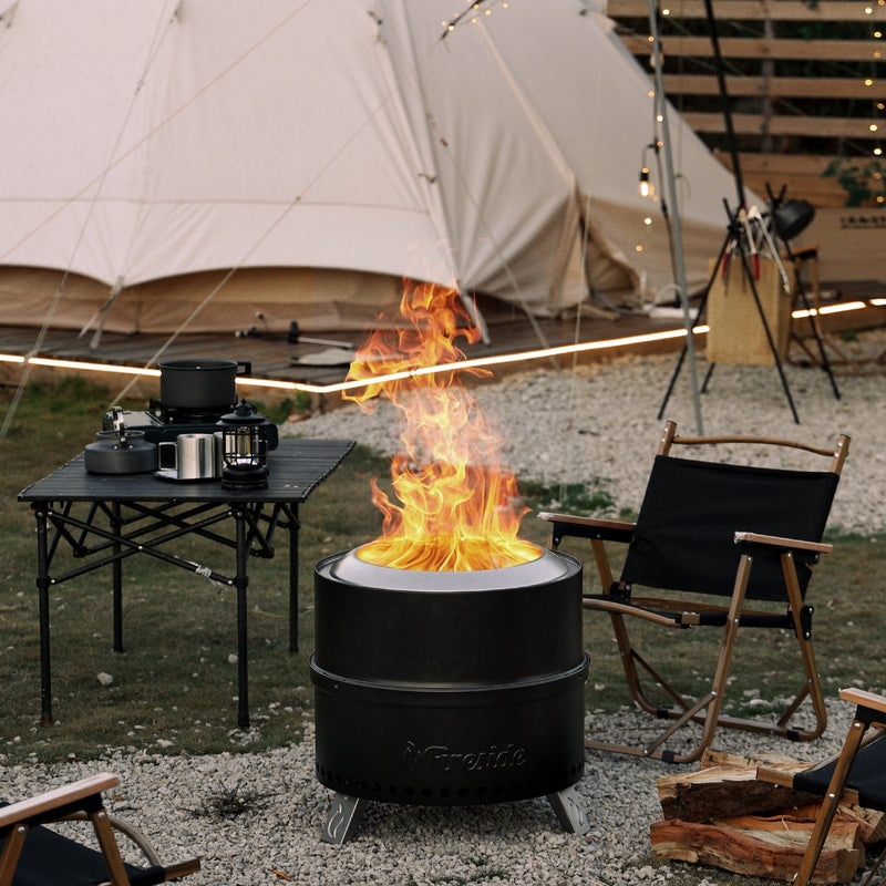 TURBRO Outdoor Fire Pit Pluto R19-PG Smokeless Outdoor Fire Pit - Painted Black