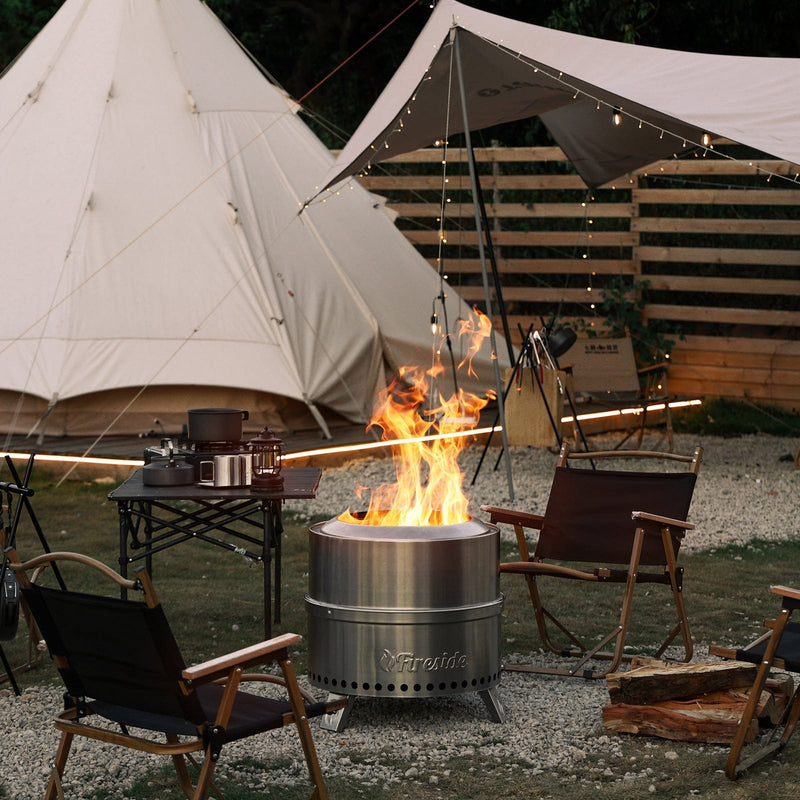 TURBRO Outdoor Fire Pit Pluto R19-SS Smokeless Outdoor Fire Pit -  Stainless Steel