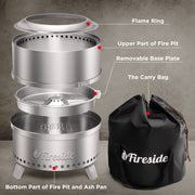 TURBRO Outdoor Fire Pit Pluto R19-SS Smokeless Outdoor Fire Pit -  Stainless Steel