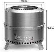 TURBRO Outdoor Fire Pit Pluto R19-SS Smokeless Outdoor Fire Pit -  Stainless Steel