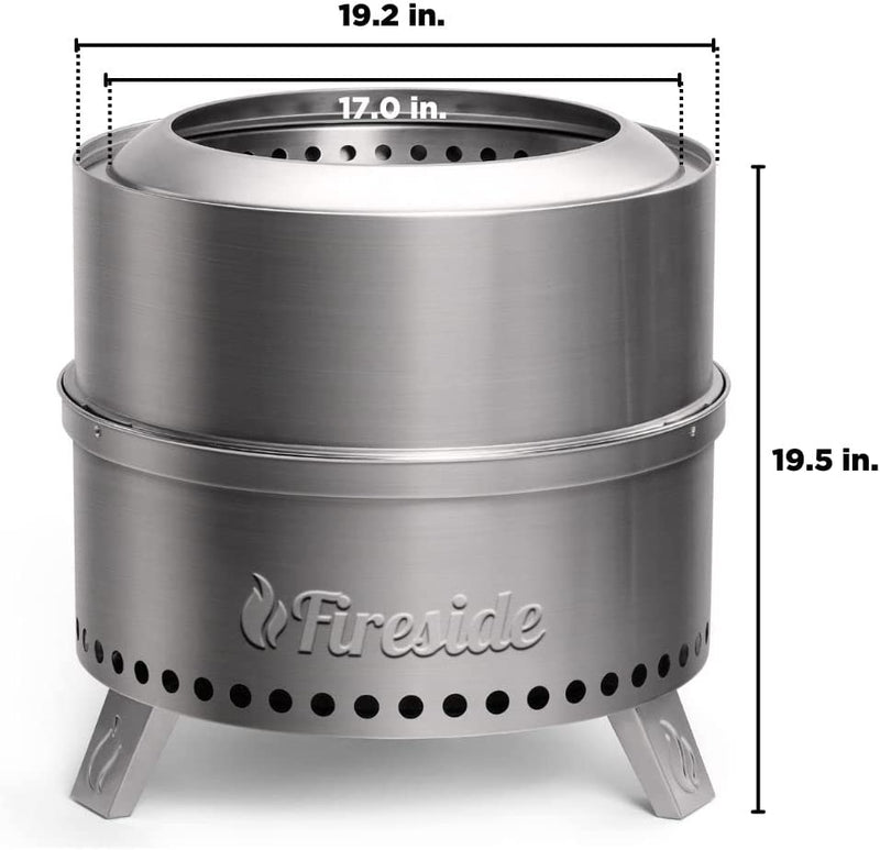 TURBRO Outdoor Fire Pit Pluto R19-SS Smokeless Outdoor Fire Pit -  Stainless Steel