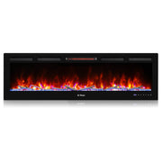 TURBRO Wall Mounted Electric Fireplace In Flames INF60W-3D WiFi Smart Wall Mounted Electric Fireplace - Tempered Glass