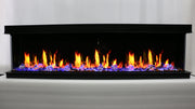 WarmCastle Electric Fireplace WarmCastle 50-in 3 Side Smart Electric Fireplace + Crushed Ice Rocks