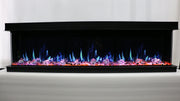 WarmCastle Electric Fireplace WarmCastle 50-in 3 Side Smart Electric Fireplace + Crushed Ice Rocks