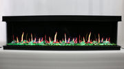 WarmCastle Electric Fireplace WarmCastle 50-in 3 Side Smart Electric Fireplace + Crushed Ice Rocks